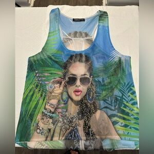 Stylish Blue Graphic Women's Top